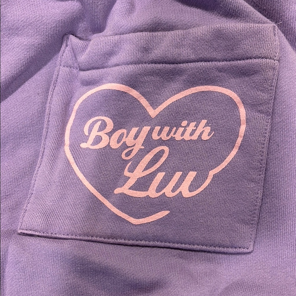 BTS x Nordstrom Boy With Luv Purple Sweatpants